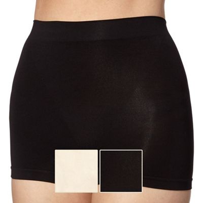 Debenhams Pack of two black elasticated shorts
